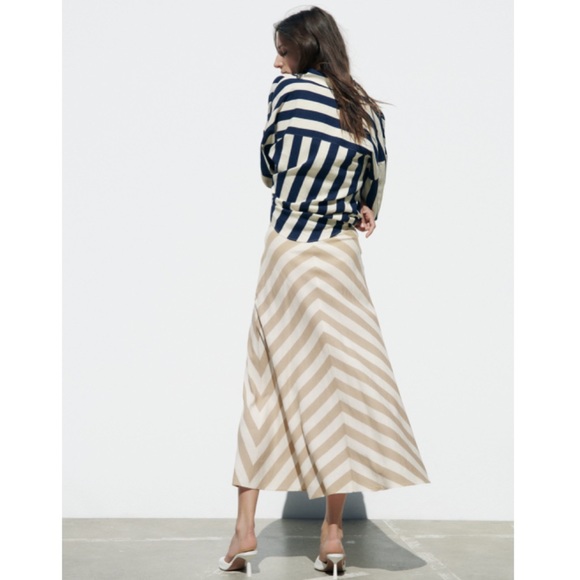Zara NWT Linen Blend Midi Skirt - Picture 7 of 11